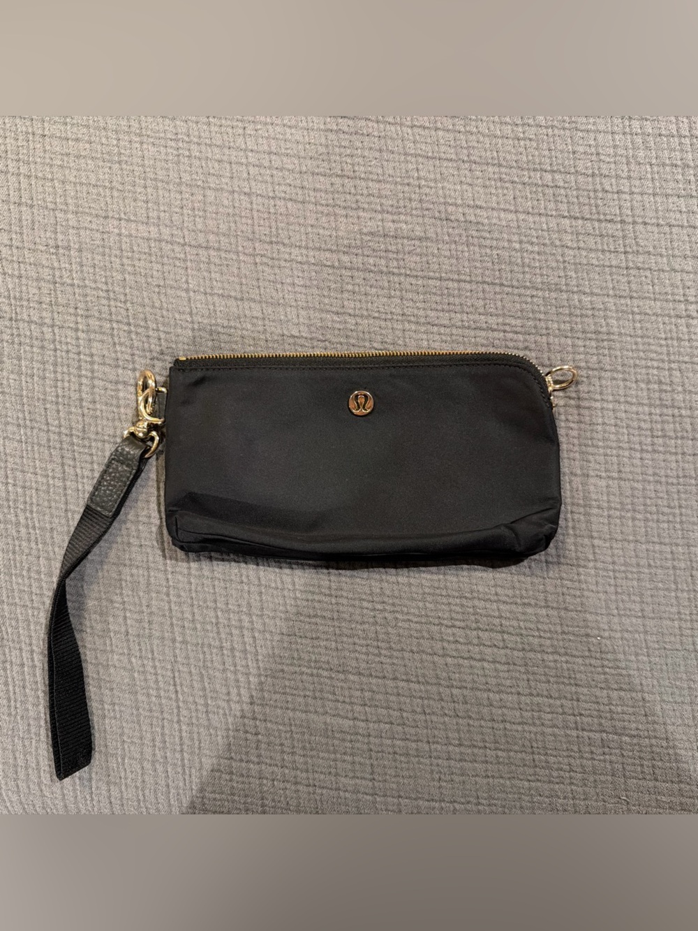 lululemon athletica Black Wristlet with Gold Accents
